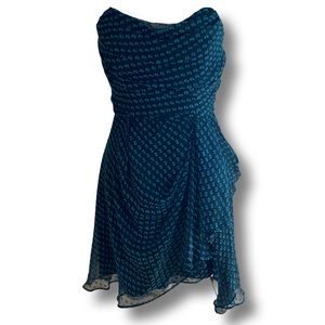 Shoshanna super cute polka dot draped strapless dress